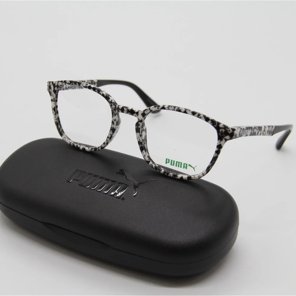 NEW PUMA PU0118O 001 BLACK WHITE EYEGLASSES PUMA PU01180
